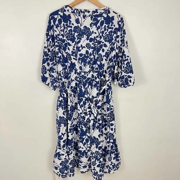 Blue and White Floral Women's Dress - Picture 3 of 5